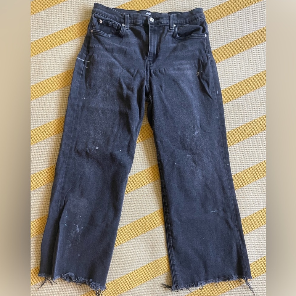 7 for all mankind jeans cropped Alexa with paint marks size 31